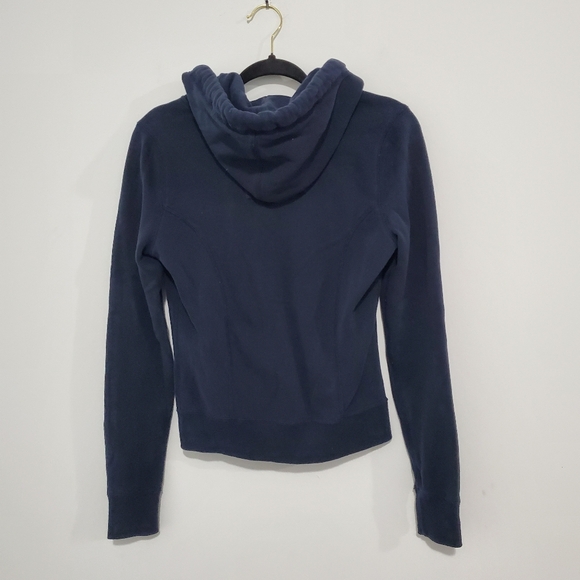 Y2K Abercrombie & Fitch Navy Blue Hoodie Button-Up Jacket Size Medium 2000s - Picture 6 of 8